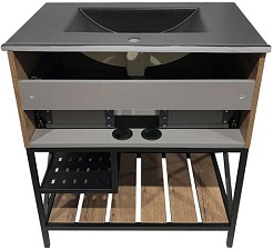 Comforty Тумба с раковиной Бредфорд 75 дуб темный – фотография-2